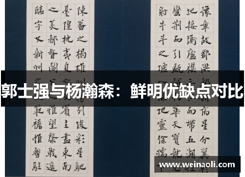 郭士强与杨瀚森：鲜明优缺点对比